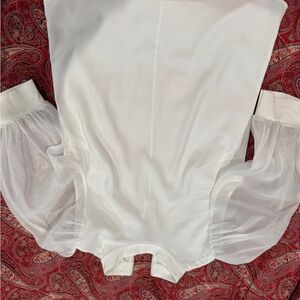 Ted Baker London White Blouse with Sheer Sleeves